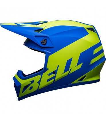 Casque Cross Bell Mx 9 Mips Disrupt bleu jaune matt