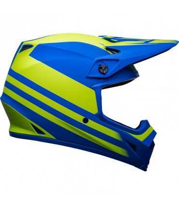 Casco Cross Bell Mx-9 Mips Disrupt Classic blu giallo opaco