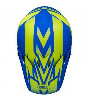 Casco Cross Bell Mx-9 Mips Disrupt Classic blu giallo opaco