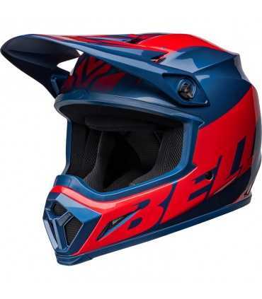 Casco Cross Bell Mx-9 Mips Disrupt True blue rosso