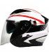 Casque Moto Jet BHR 809 Double blanc rouge