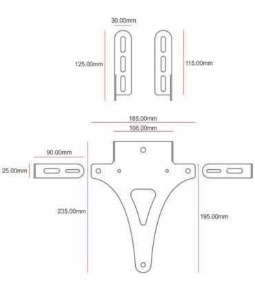 C-Racer license plate aluminium black universal D