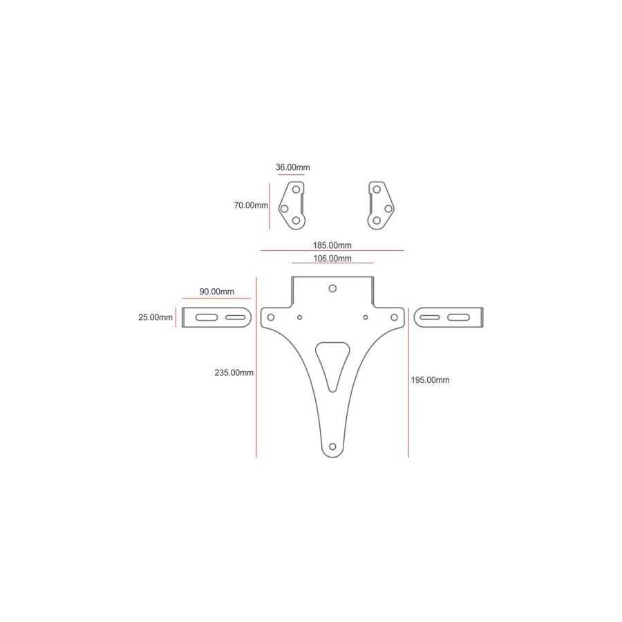 Support de plaque d'immatriculation noir, interchangeable, universel  Scooter/Moto