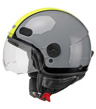 Casque jet Cgm Globo Sport gris jaune visiere court