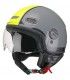 Casco jet Cgm Globo Sport grigio giallo visiera corta