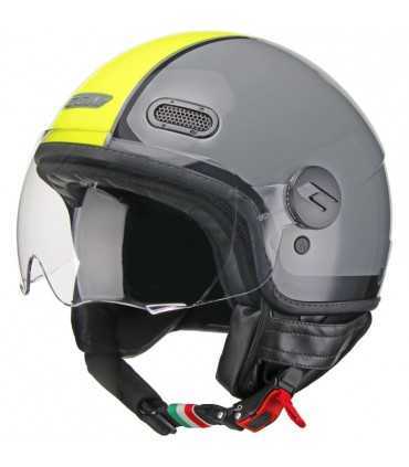 Casque jet Cgm Globo Sport gris jaune visiere court