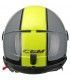 Casco jet Cgm Globo Sport grigio giallo visiera corta