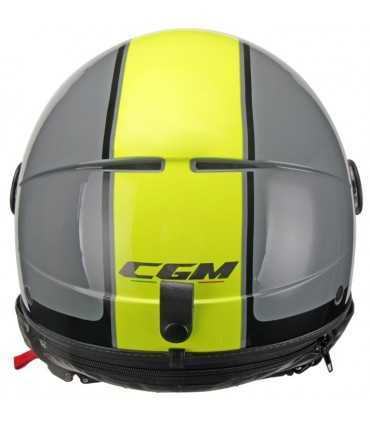 Casco jet Cgm Globo Sport grigio giallo visiera corta