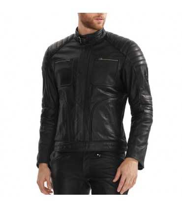 Giacca moto pelle Belstaff Raleigh nera