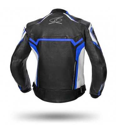 Spyke Jerez Evo veste en cuir noir bleu