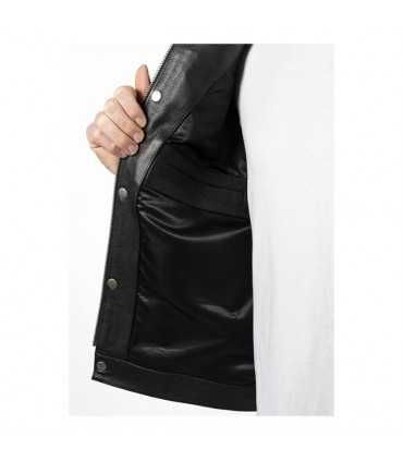 JOHN DOE MC OUTLAW LEATHER VEST BLACK