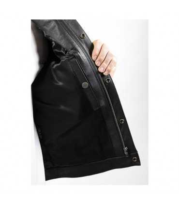 JOHN DOE MC OUTLAW LEATHER VEST BLACK