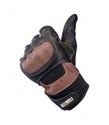 Gants Biltwell Bridgeport cuir noir marron