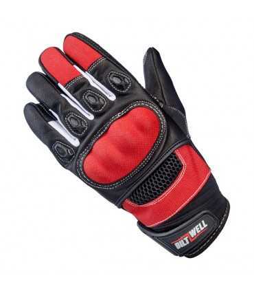 Gants Biltwell Bridgeport cuir noir rouge