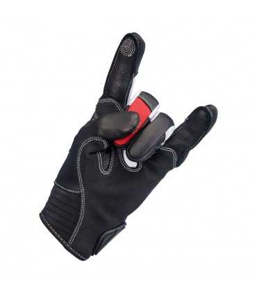 Gants Biltwell Bridgeport cuir noir rouge