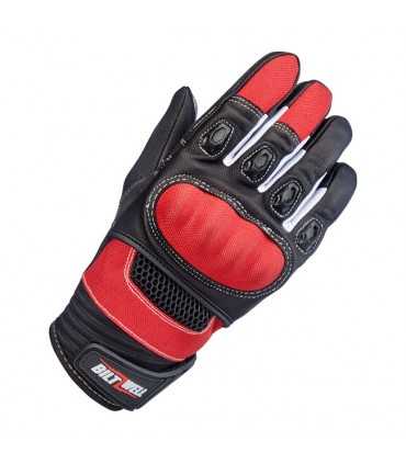 Gants Biltwell Bridgeport cuir noir rouge