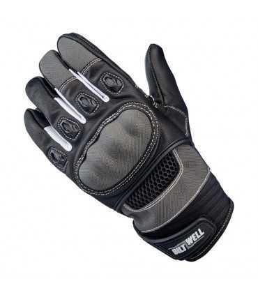 Gants Biltwell Bridgeport cuir noir gris