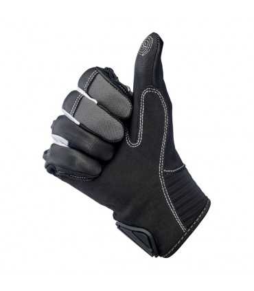 Biltwell Bridgeport leather gloves black gray