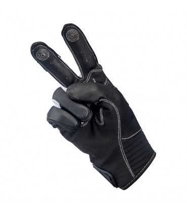 Gants Biltwell Bridgeport cuir noir gris