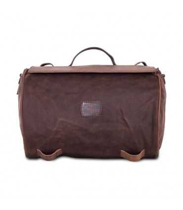 LONGRIDE ROLL BAG WAXED COTTON NARROW. BROWN WAX