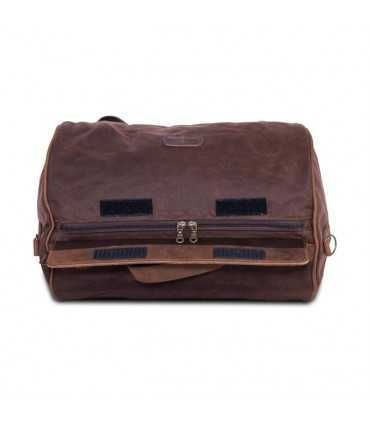 LONGRIDE ROLL BAG WAXED COTTON NARROW. BROWN WAX