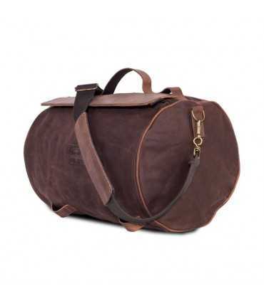 LONGRIDE ROLL BAG WAXED COTTON NARROW. BROWN WAX