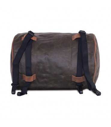 LONGRIDE ROLL BAG WAXED COTTON NARROW. KHAKI WAX