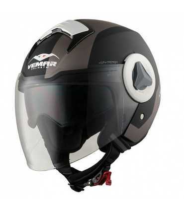 Casco jet Vemar Breeze Radar nero opaco antracite