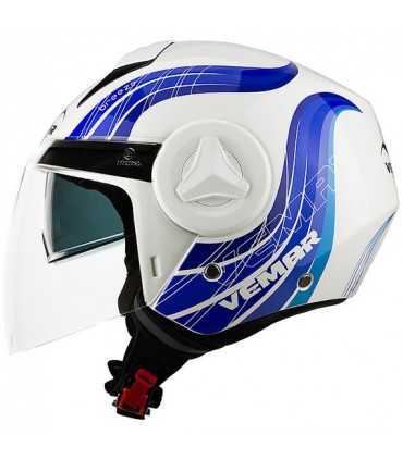 Casco jet Vemar Breeze bianco blu