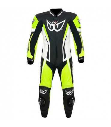 LEATHER SUIT BERIK LS BLACK yellow fluo