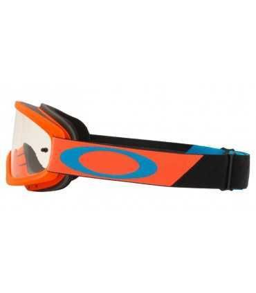 Oakley O Frame 2.0 Pro XS MX Goggle Tuff Blocks Orange Blue Clear Lens