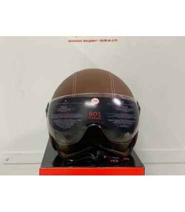 Casque jet BHR 801 cuir marron