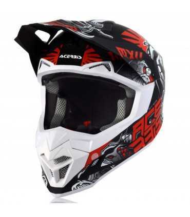 Casco cross Acerbis Profile 4 nero grigio rosso