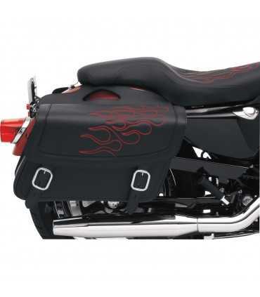 Saddlemen Highwayman Tattoo Slant Saddlebags, medium black red