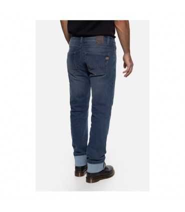 King Kerosin jeans moto blu lunghezza 34