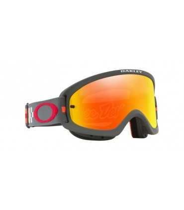 OAKLEY O Frame 2.0 Pro XS MX Goggle Troy Lee Design Checkerboard Red Fire Iridium Lens