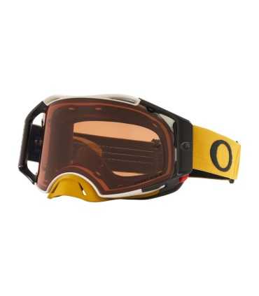 Oakley Airbrake MX Goggle Tuff Blocks Gunmetal Gold Prizm MX Bronze Lens