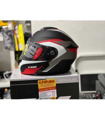 Casco modulare Cgm Dresda nero opaco rosso