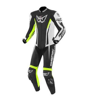 Combinaison moto cuir Berik Monza 2 noir blanc jaune