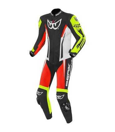 Combinaison moto cuir Berik Monza 2 noir rouge jaune