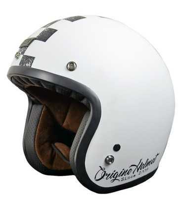 Casco jet Origine Primo Scacco bianco opaco