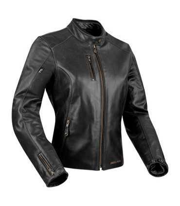 Giacca moto pelle donna Segura Laxey nera