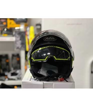 CASCO JET AIROH HELIOS GIALLO FLUO