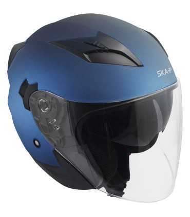 Casco moto Jet Ska-P Bolt blu opaco