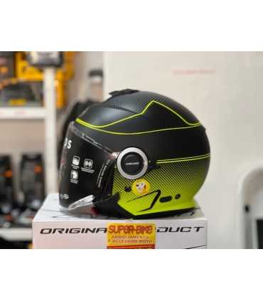 CASCO JET AIROH HELIOS MAP GIALLO OPACO