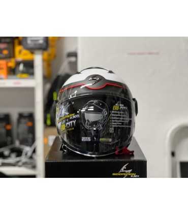 Casco jet Scorpion Exo city Roll bianco rosso