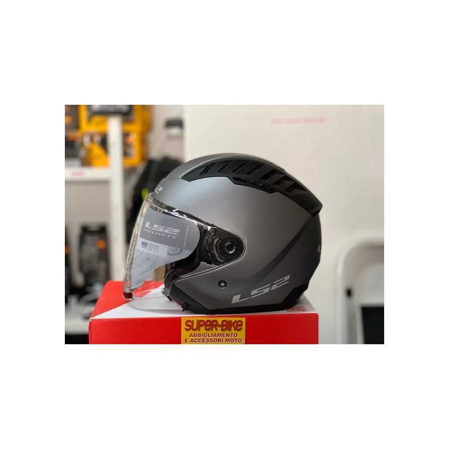 LS2 Copter nero casco moto jet - Abbigliamento Moto