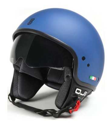 Casco jet Oj Foglia blu opaco