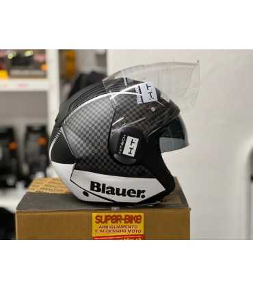 Casco Blauer Real Graphic B Nero Opaco Bianco