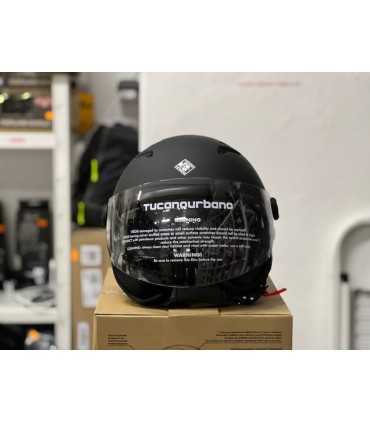 Casco moto jet Tucano Urbano El Top nero opaco